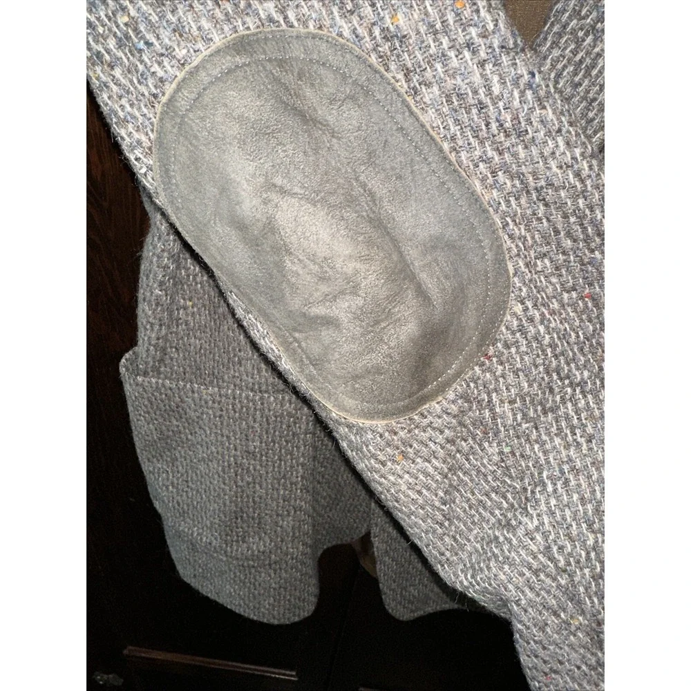 LEVIS Men`s 44L Gray/Blue Tweed WESTERN WEAR Blazer JACKET Rockabilly Elbow pads